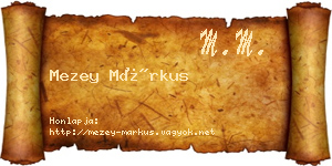 Mezey Márkus névjegykártya